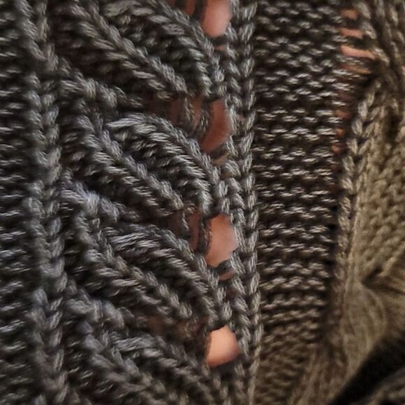 Grey Cotton Cable Knit Sweater - Picture 3 of 7